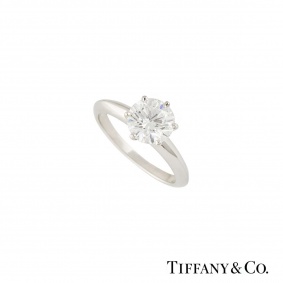Tiffany & Co. Platinum Diamond Setting Ring 1.70ct I/VS1 XXX